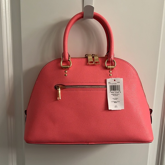 Coach Crossgrain Leather Katy Satchel/Crossbody in Pink Lemonade NWT - Picture 5 of 6